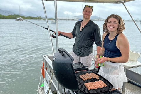 Cairns: Pontoon Boat Hire with Optional BBQ and Fishing Hire Half Day Afternoon Option