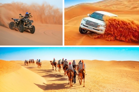 Safari privé dans le désert de Doha avec planche sur le sable et balade à dos de chameau