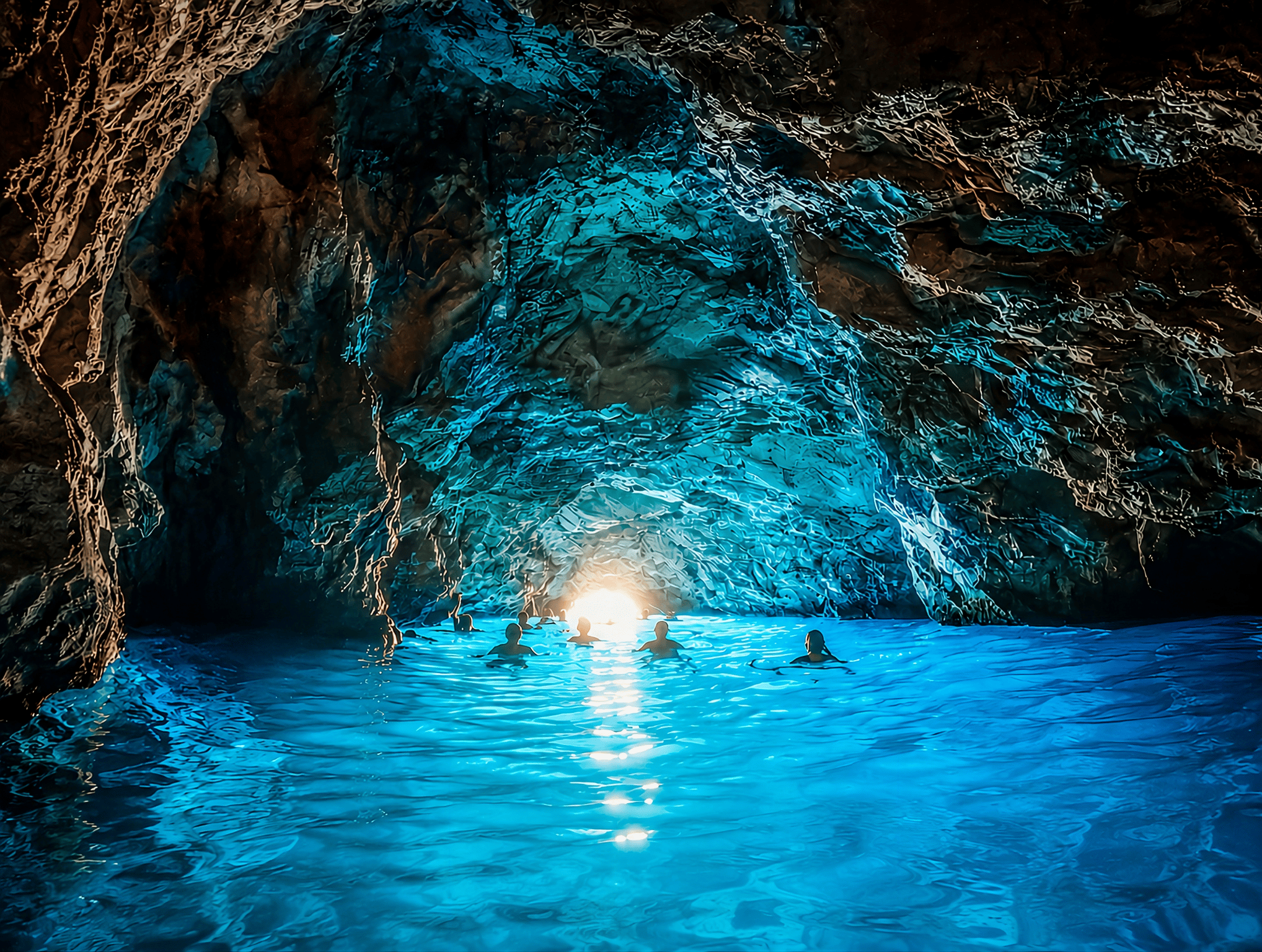 Blaue Grotte, 3 Grüne Grotten & Strand Šunj – Schnellboot am Nachmittag