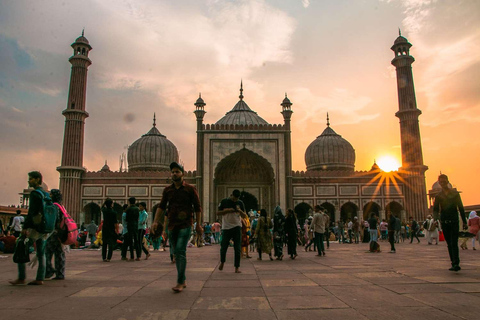 Delhi: tour guidato della vecchia e della nuova Delhi di una giornata intera o di mezza giornataTour di una giornata intera di Nuova e Vecchia Delhi, in auto con autista e guida.