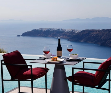 Imerovigli: Degustação de vinhos premium com vista para a caldeira e o mar