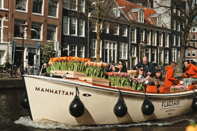 Amsterdam : Premium Tulip Boat Canal TourVisite des tulipes depuis la Maison d&#039;Anne Frank