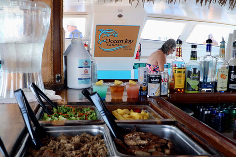 Luxury Sunset Cruise, Snorkeling, Dolphin Watch, & Buffet Oahu: Private Sunset Snorkel & Dolphin Watch with Dinner