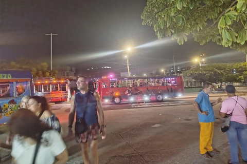 Cartagena: Party on a typical bus crossing the city