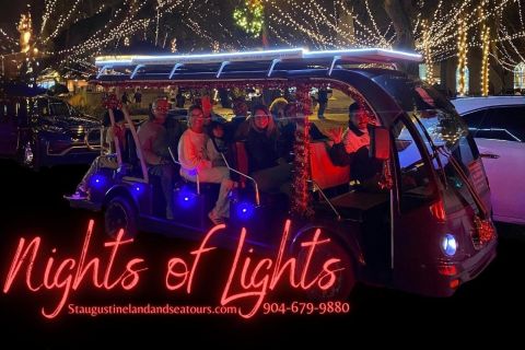 St Augustine: Nights of Lights Tour by Electric Cart