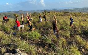 Yoga on the Versndah Overlooking St Johns Antigua!