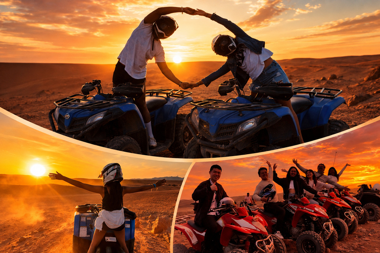Agadir: Sunset Desert Quad Bike Tour with Tea & Pickup