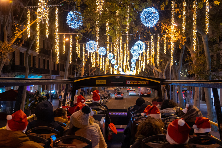 Barcelona: passeio de autocarro aberto com luzes de Natal20h30 Passeio de Natal Espanhol