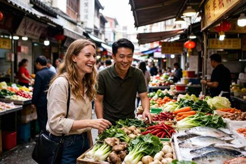 Shanghai: Market Explore, Dumpling Making, and Mahjong Game