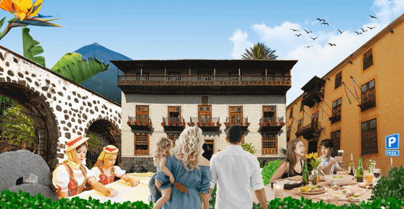 La Orotava:Casa de los Balcones & Molino del Hoyo Gofio Mill
