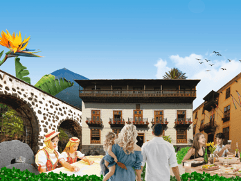 La Orotava:Casa de los Balcones y Molino del Hoyo Molino de Gofio