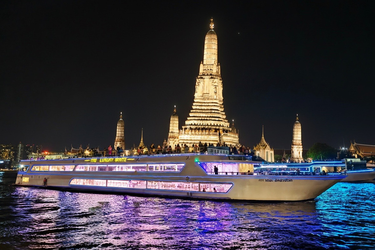 Luxury White Cruise &Premium View &Complimentary Beer & Win White Orchid Dinner on Chao Phraya with Complimentary Beer