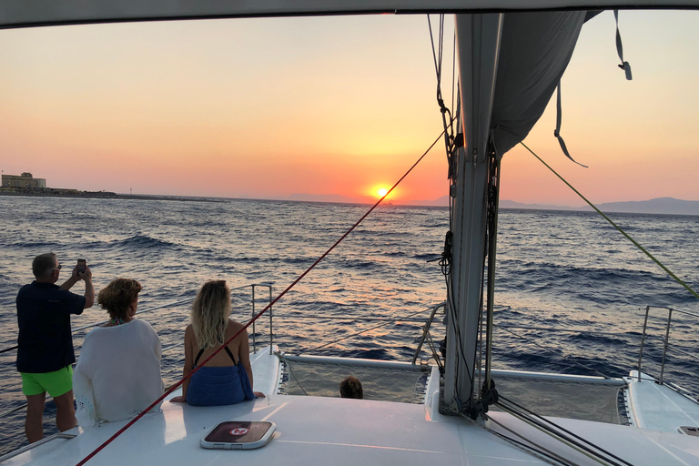 Rhodes: Sunset Catamaran Cruise With Drinks Power Catamaran Sunset Cruise "Boss"