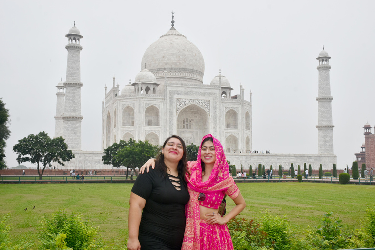 From Delhi: Private Sunrise Taj Mahal Tour by CarTour privado desde Delhi - Coche, guía, entradas y comida de 5 estrellas