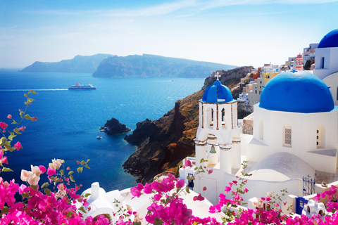 Santorini: Excursie aan wal met gids en boot transfer