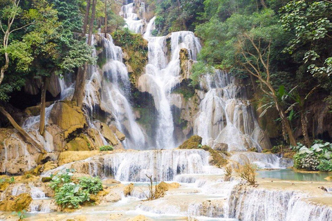 Luang Prabang: Alms Giving, Waterfall & Temple Tour