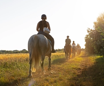 Fazana: Puesta de Sol 1 hora a Caballo en la Naturaleza con Guía