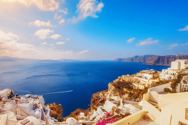 Santorini: Geführte Tour bei Sonnenuntergang mit Abholung vom Hotel