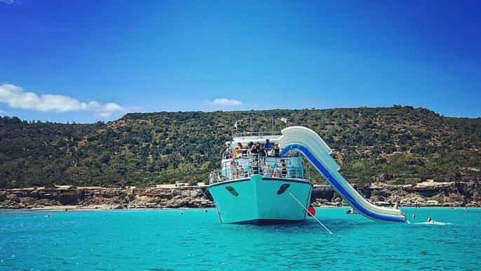 De Pafos: Passeio de Barco em Akamas Blue Lagoon e Toboágua