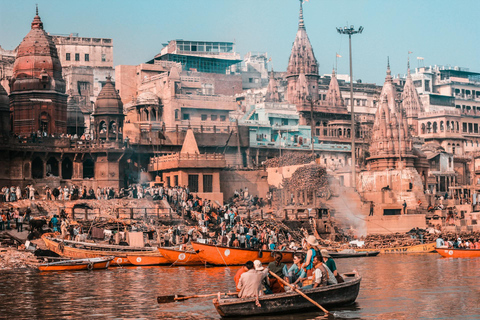 Varanasi: Boat Ride, Walking Tour, and Vegetarian Lunch Tour guide only