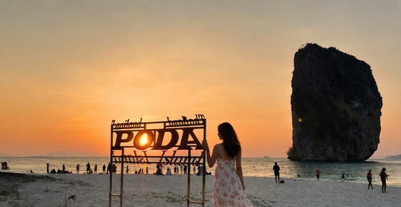 From Ao Nang: Phi Phi Islands, 4 Islands Tour w/ Sunset BBQ