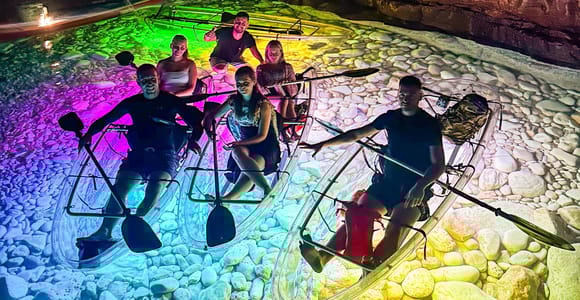 Pula: Sonnenuntergang/Nacht beleuchtete, transparente Kajaktour Pula: Sonnenuntergang/Nacht beleuchtete, transparente Kajaktour