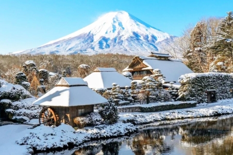 Excursion d'une journée au Mont Fuji : Oshino Hakkai, lac Kawaguchi depuis TokyoPrise en charge à la gare JR de Tokyo 8h00