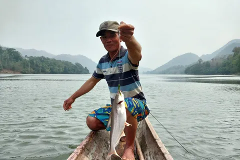 Luang Prabang : Pêche dans le Mékong avec un pêcheur local et déjeuner
