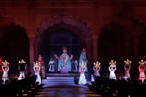 Delhi: Red Fort Light & Sound Show with Private Car & Guide Red Fort Light and Sound Show Ticket+Car+Guide