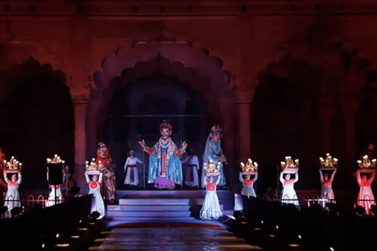 Delhi: Red Fort Light & Sound Show with Private Car & Guide Red Fort Light and Sound Show Ticket+Car+Guide
