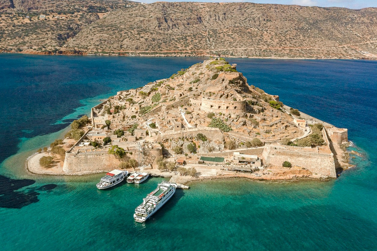 Elounda: Spinalonga Guided Boat Tour with BBQ and Swimming