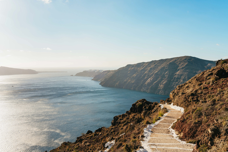 Santorini: begeleide wandeling naar krater en zonsondergang