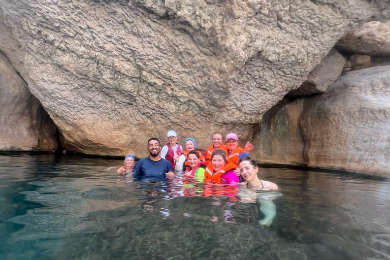 Wadi Shab Adventure Hike, Swim, Hidden Cave, Beach, Sinkhole