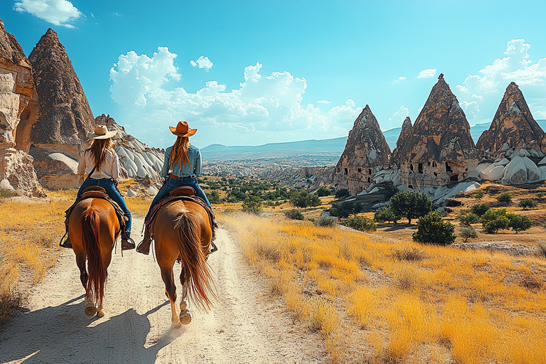 Cappadocia: tour a cavallo con trasferimento in hotelTour di 2 ore al tramonto