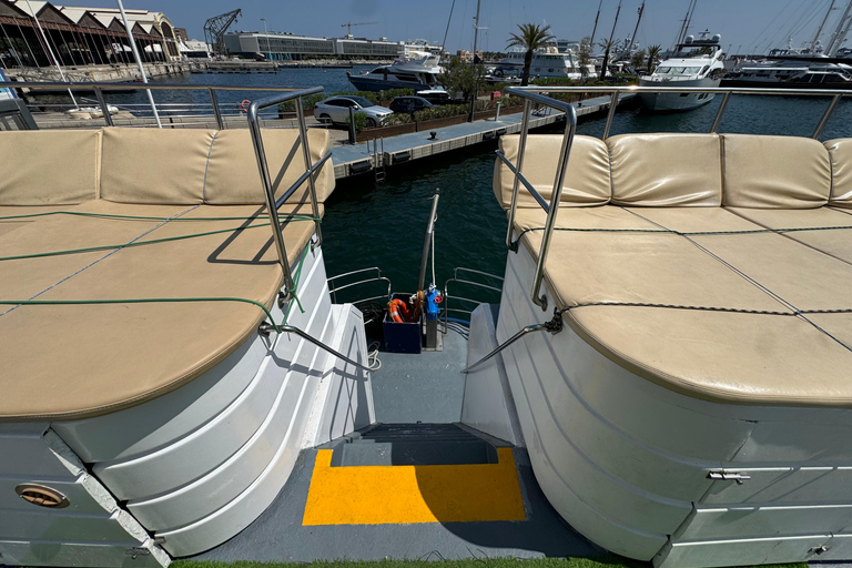 De Dénia/Jávea: Passeio de barco em Cala Blanca com jet ski e almoçoExcursão de Denia