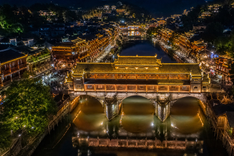Zhangjiajie: Fenghuang Ancient Town Cruise Ticket & Transfer Tuo River Night Cruise E-Ticket