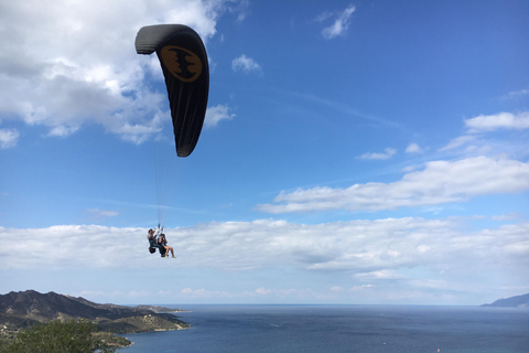 First time / Tandem paragliding flight in Saint Florent Paragliding tandem flight in Saint Florent