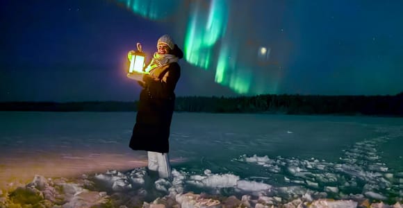 Levi: Northern Lights Tour by a Peaceful Private Lake
