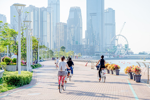Victoria Harbour Shoreline Bike + Street Food Half-day Tour