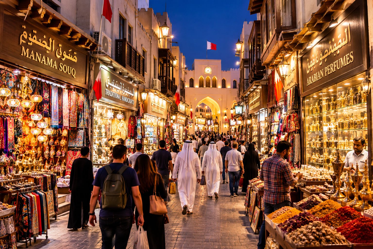 Manama: Rundgang am Abend mit englischsprachigem Guide