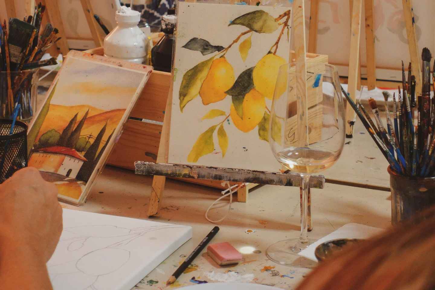 Rome: Tipsy Painting Class with Fine Wine and Arts