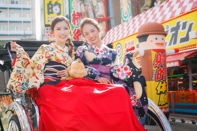 Osaka: Kimono Rental and Rickshaw Ride in Shinsekai