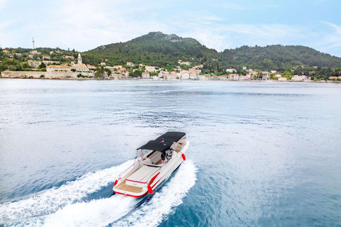 Depuis Dubrovnik/Cavtat : Grotte bleue, excursion en bateau rapide sur la plage de SunjDepuis la vieille ville de Dubrovnik