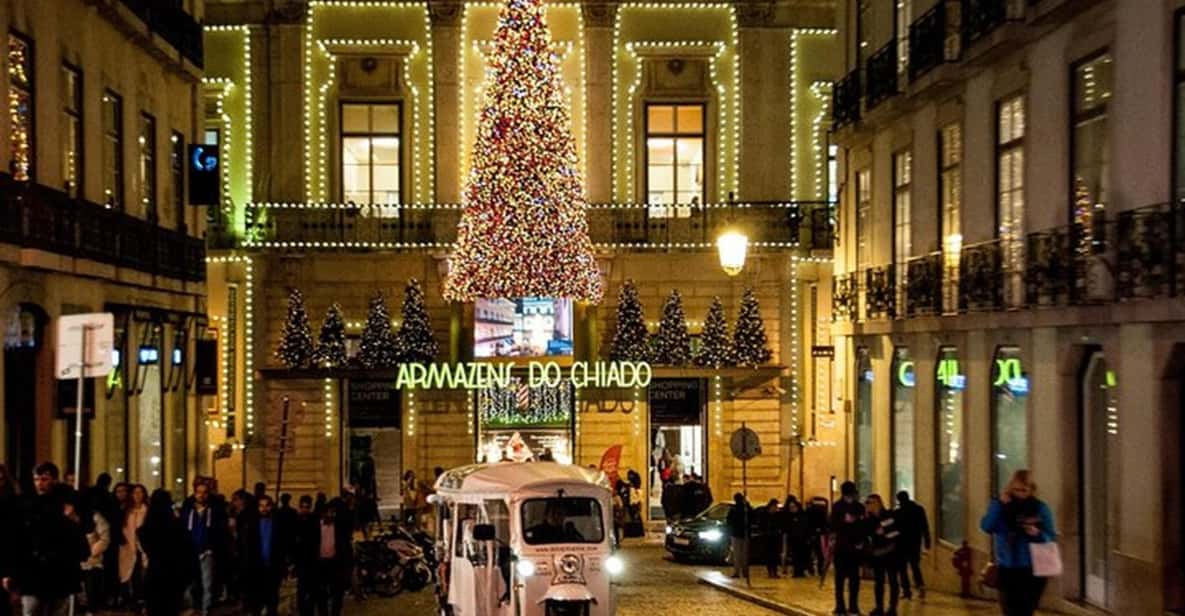Lisbon Christmas Street Lights Tour on a EcoTuk Exclusive GetYourGuide
