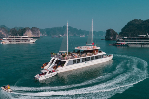 Hanoi:Halong Catamaran 5* Day Cruise,champoline,water slide Without Transfer Service