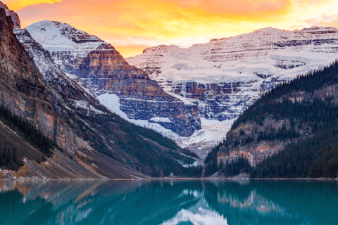 Da Canmore/Banff: Moraine Lake all&#039;alba e Lake LouiseDa Canmore/Banff: Alba sul lago Moraine e sul lago Louise