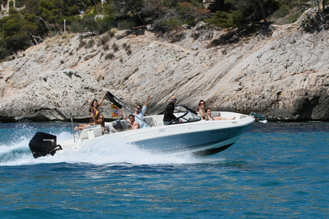 Private Boat Sightseeing Tour, Captain, Fuel, Drinks, Snorkel, Paddle Surf included Mallorca: 6-Hour Luxury Private Sightseeing Tour on a Bayliner VR6