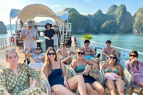 Hanoi/Hafen : 2-tägige Ha Long &amp; Lan Ha Bucht auf LuxuskreuzfahrtenLimousinenbus von Hanoi nach Ha Long