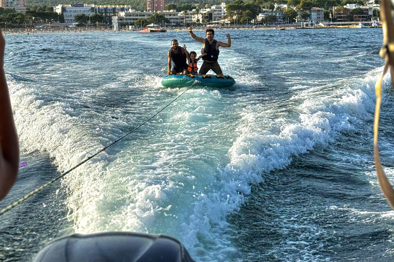 Palma de Mallorca: Private Sunrise Boat Tour & Watersports Sunrise experience + Long stop with water toys.