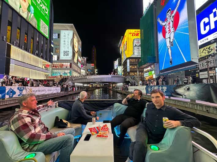 Osaka: crociera sul fiume Dotonbori con vista sull'insegna Glico e le luci al neon